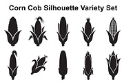 Fresh Corn Cob Silhouette Set, an Object Graphic by Designs_River (Thumbnail 1 of 3)