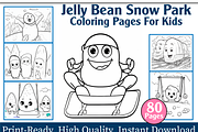 Jelly Bean Snow Park Coloring Pages, an Animal Illustration by maggiesar (Thumbnail 1 of 4)