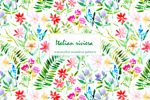 Italian riviera - floral seamless