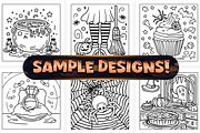 Easy Cute Halloween Coloring Pages, a Seasonal Illustration by Craftsbeefy (Thumbnail 3 of 4)