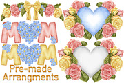 Mothers Day floral set., a Seasonal Illustration by Happy Sloth Graphics (Thumbnail 3 of 10)