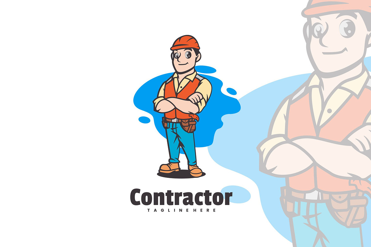Contractor Cartoon Logo Design., a Branding & Logo Template by VectorCraft