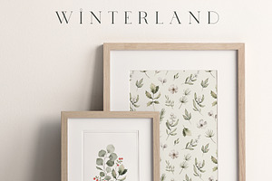 Watercolor Winter. Christmas Florals