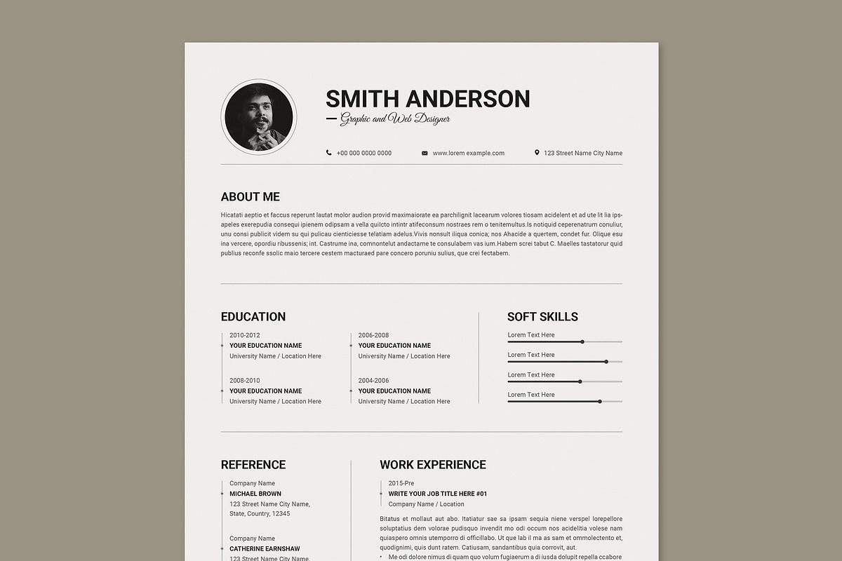 Resume / CV Template, a Resume Template by PixelStudio (Photo 4 of 4)