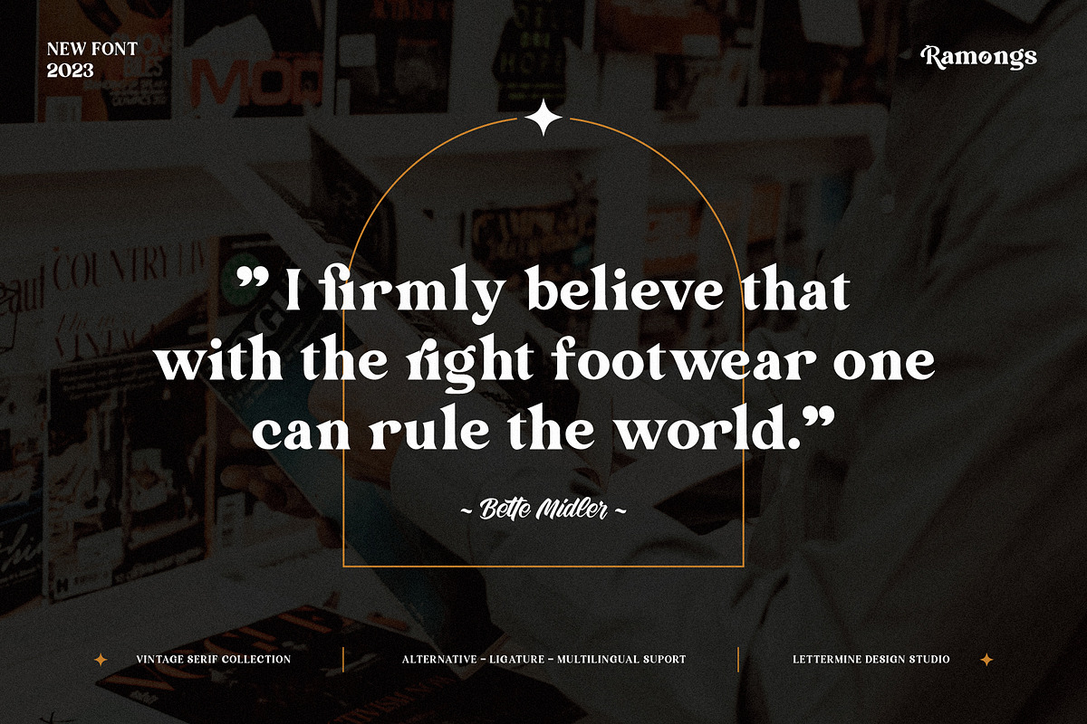 Ramongs - Vintage Serif Font, a Serif Font by Lettermine (Photo 2 of 10)
