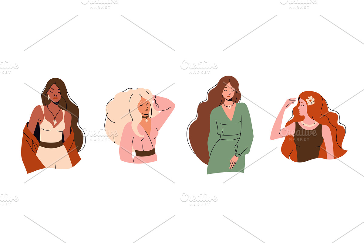 Woman set vector illustration, a Person Illustration by Zaie