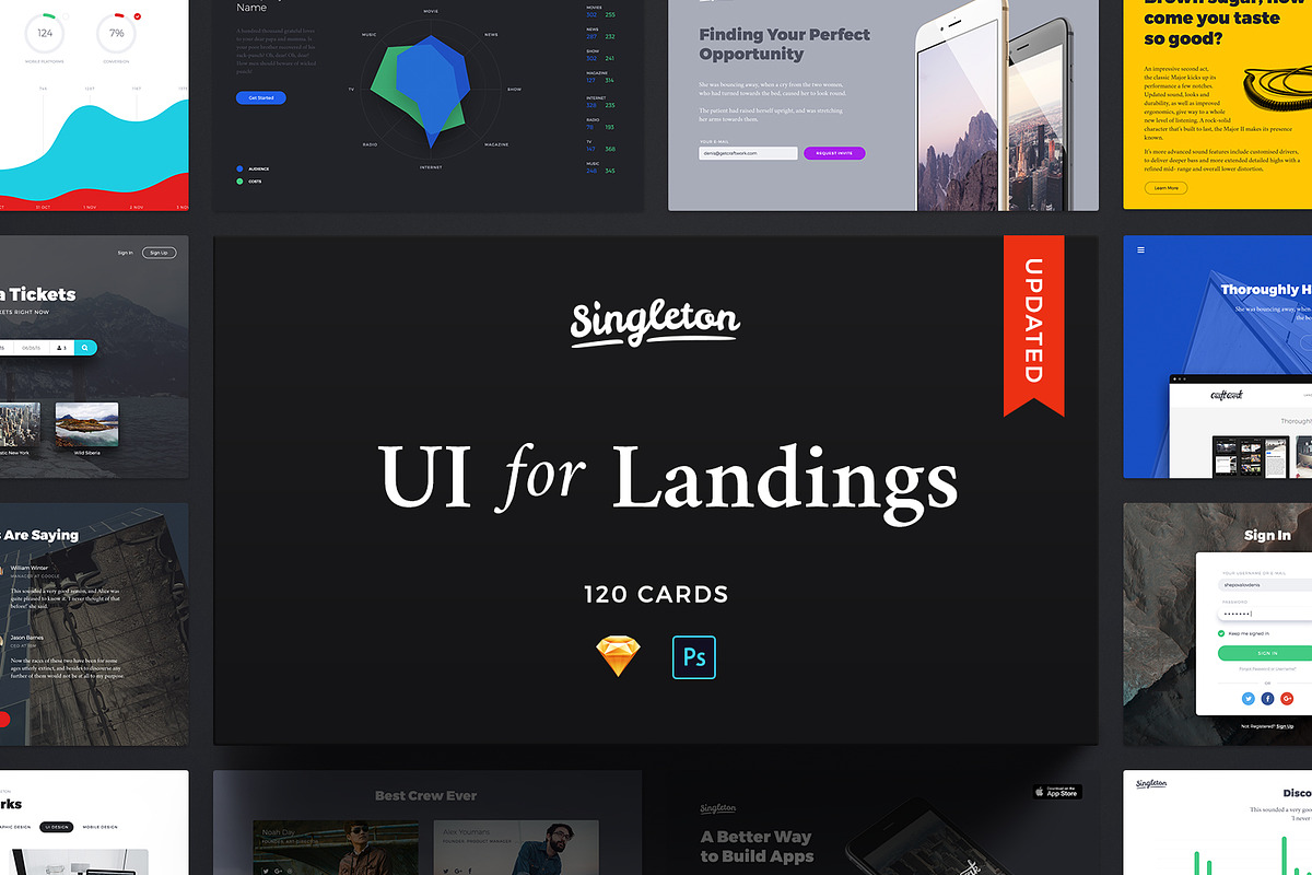 Singleton UI Pack, an UI Kit Template by Craftwork (Photo 1 of 5)