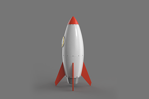 Spaceship Rocketship Cartoon Simple