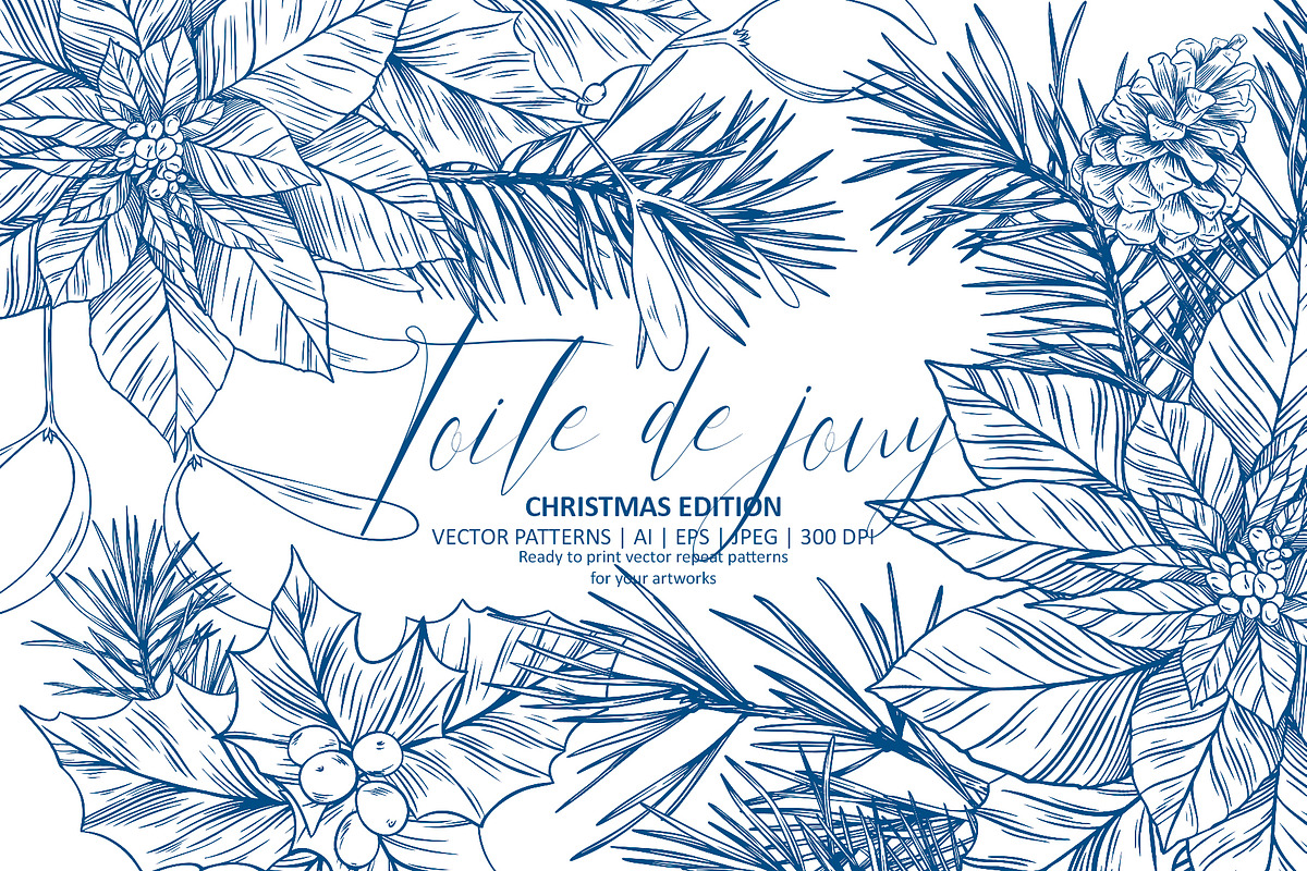 CHRISTMAS TOILE DE JOUY, a Pattern Graphic by Tanya Vollar (Photo 1 of 11)