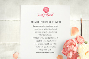 Creative Resume Template Word Floral