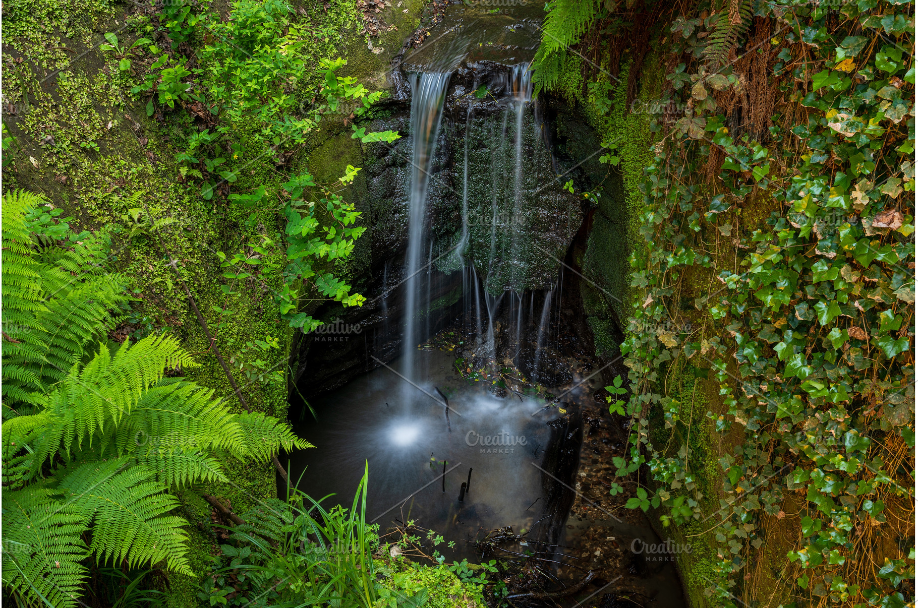 Small waterfall in Shanklin Cline a, a Nature Photo by Backyard Stock