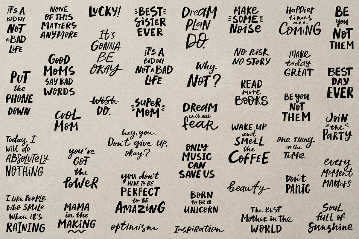 Motivational quotes, lettering pack, an Object Graphic by piyacler (Photo 9 of 12)