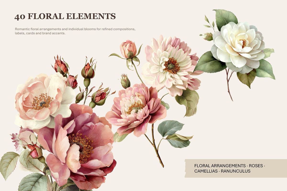 Vintage Garden Patterns and Elements, a Decorative Illustration by Yanakicc (Photo 4 of 12)