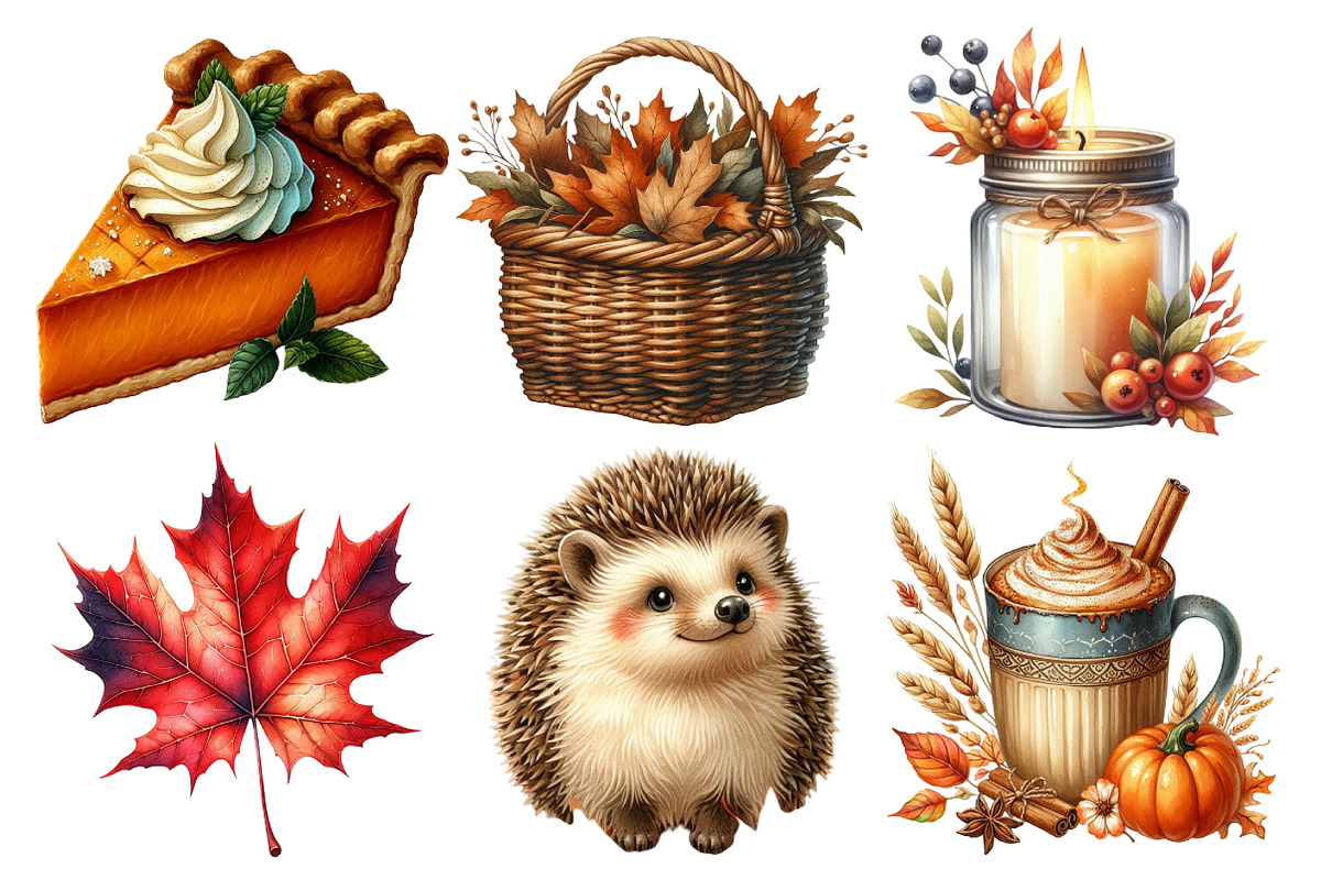 Autumn Clipart Collection, an Illustration by Pixels.Craft (Photo 3 of 7)