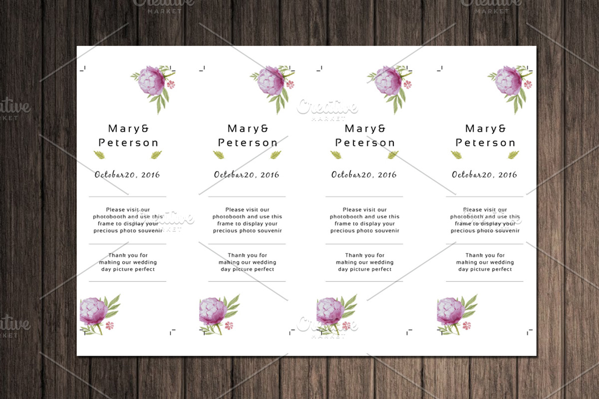 Photo Booth Place Card Template, a Card Template by retrographix (Photo 2 of 2)