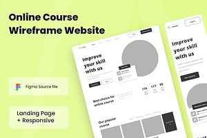 Online Course Wireframe Website, a Wireframe Template by INSPR STD