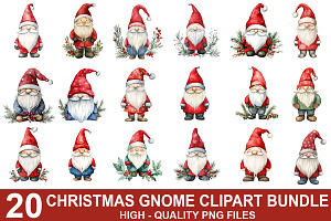Christmas Gnome Clipart Bundle, an Illustration by crative8112