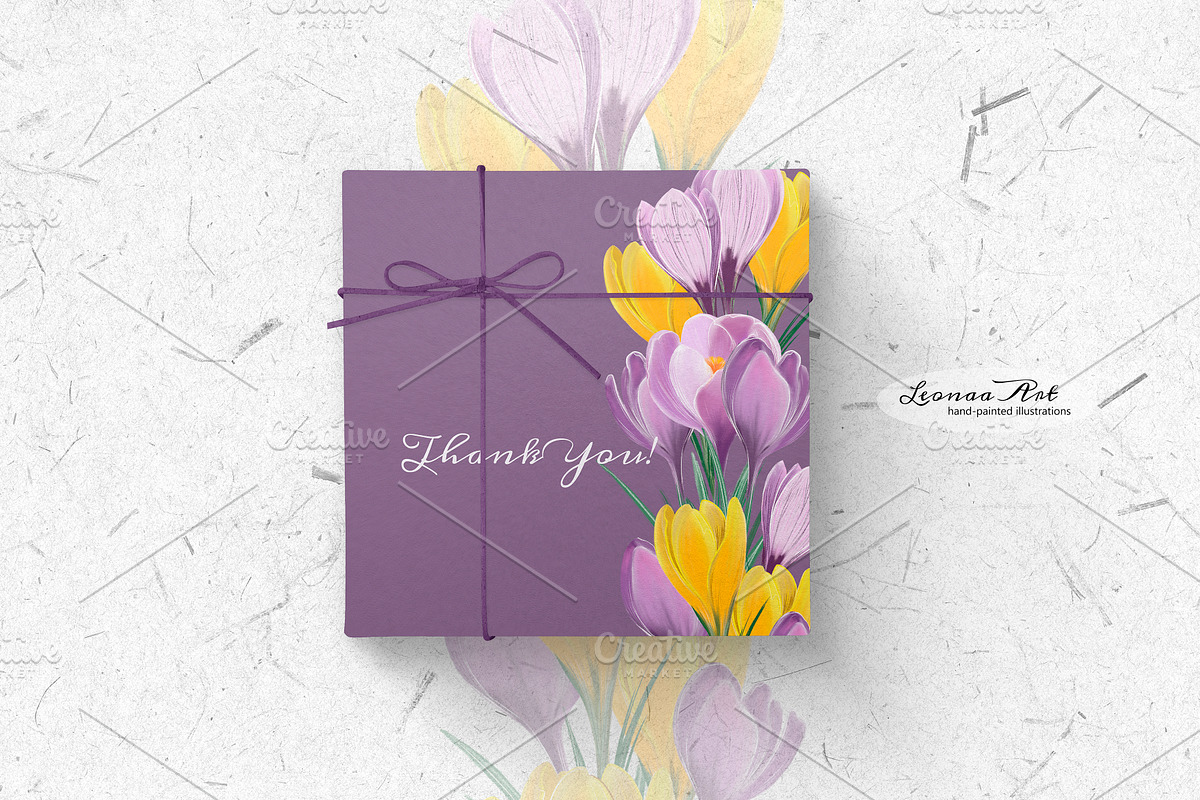 Crocuses Spring Clipart, a Seasonal Illustration by Leonaa art (Photo 11 of 11)