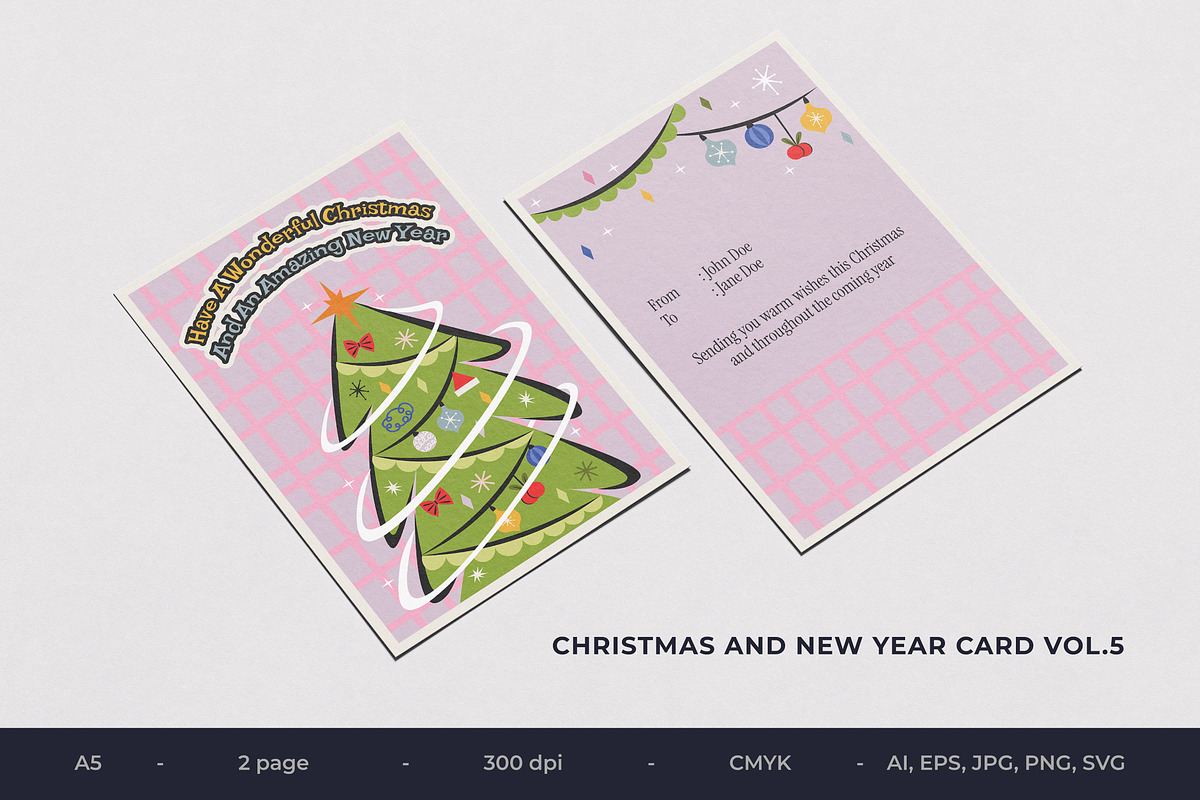 Christmas And New Year Card Vol.5, an Invitation Template by Bewalrus Studio (Photo 1 of 4)