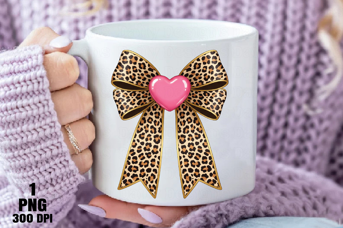 Coquette leopard valentines bow PNG, an Illustration by Daily.Designs (Photo 5 of 5)