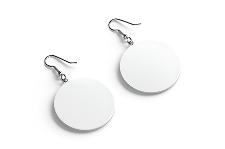 White Round Earring Pair 3D Model, an Object 3D Model by rebrandy