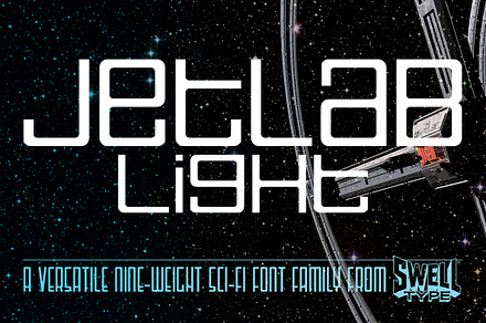 Jetlab Light - sci-fi logo font