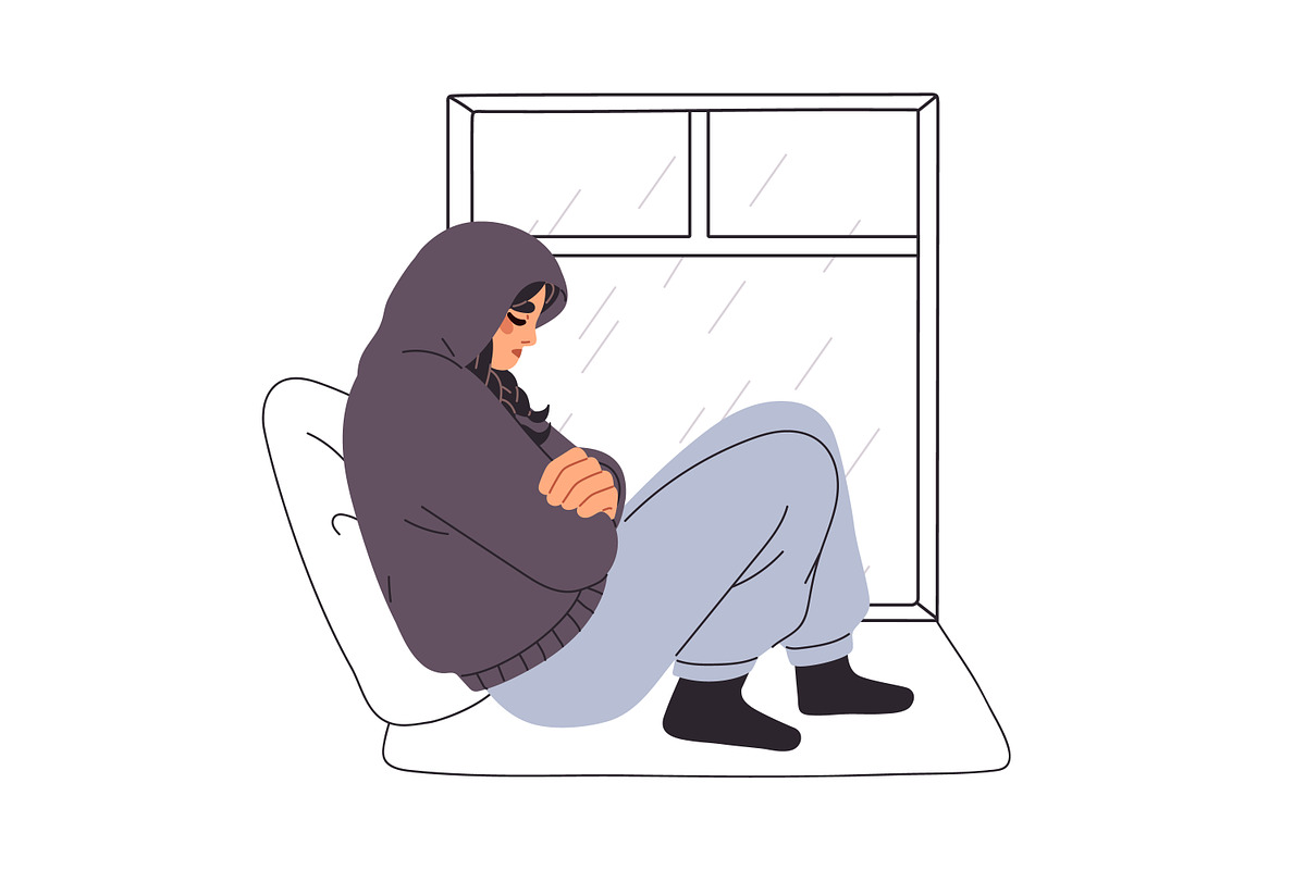 Depressed teenagers. Sad teens set, a Person Illustration by Good Studio (Photo 5 of 6)