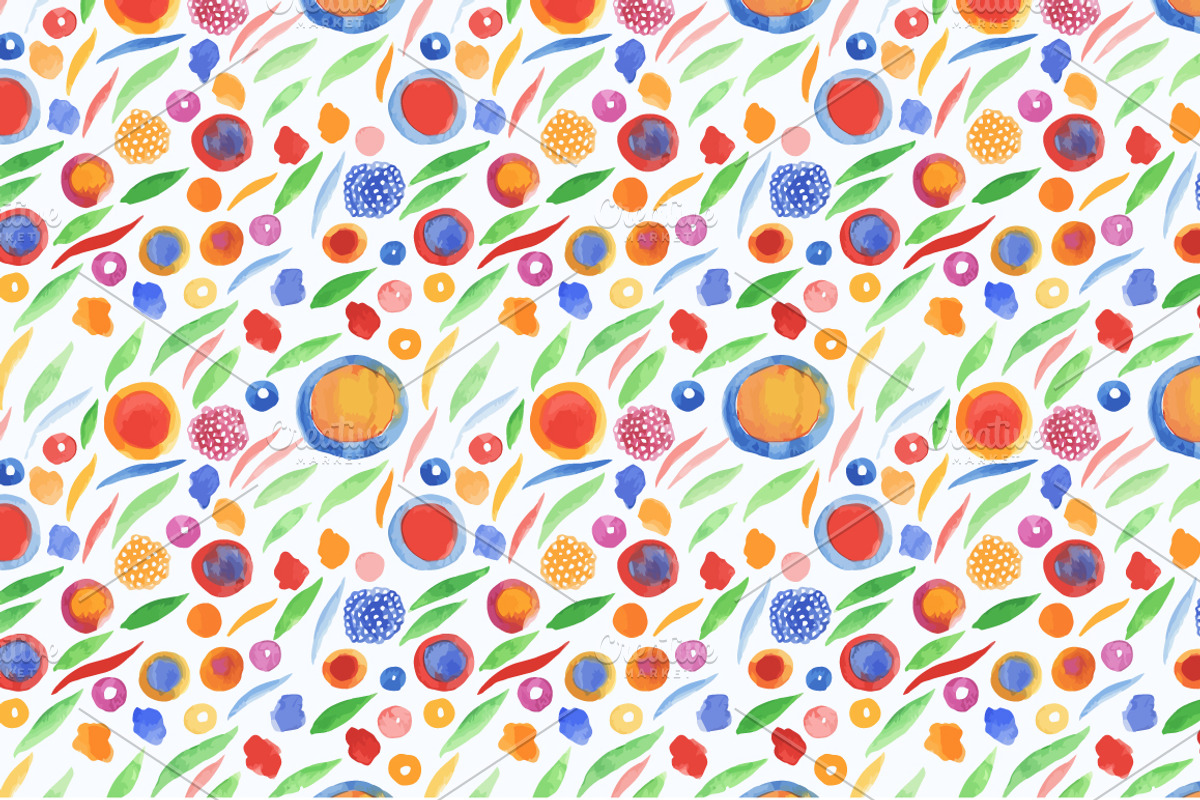 Watercolor patterns set preview 6