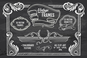 Vintage Hand-drawn Frames, Vignettes