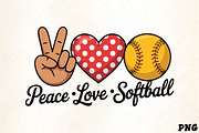 Peace love softball cute design grap, an Illustration by CrexoraLab (Thumbnail 1 of 4)