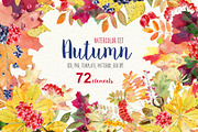 Autumn rustic watercolor kit, a Decorative Illustration by Elegantia (Thumbnail 1 of 10)