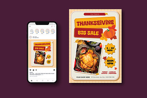 Thanksgiving Sale Flyer, a Flyer Template by iDoodle Studio