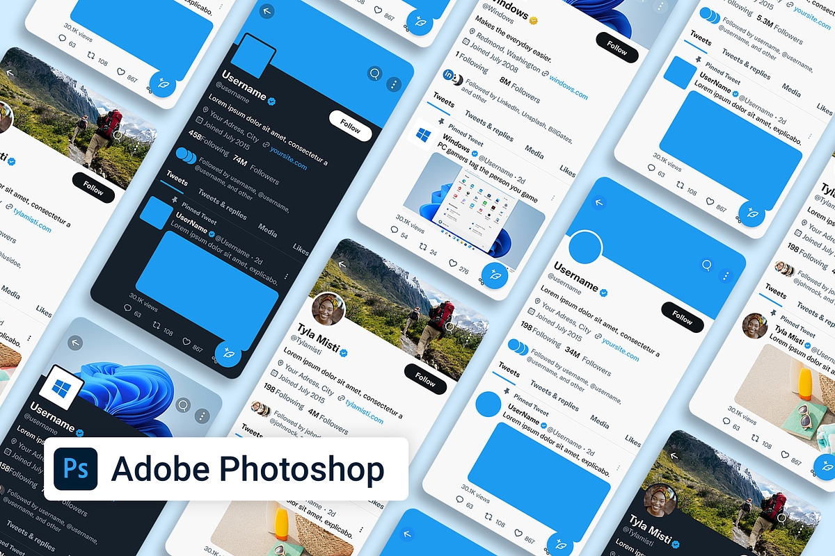 Twitter Template Mockup PSD, a Social Media Template by Dilshod Sobirov (Photo 1 of 3)