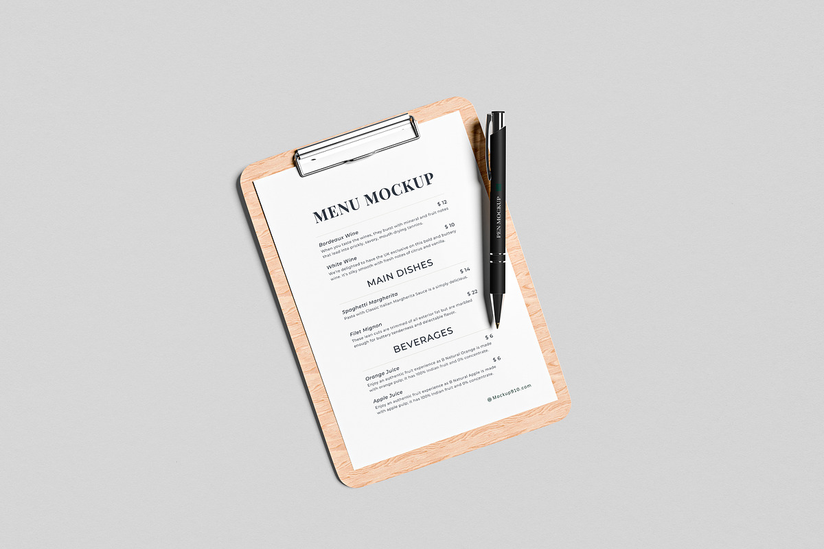 Menu Mockups, an Advertising Mockup by AnasStudio (Photo 3 of 7)