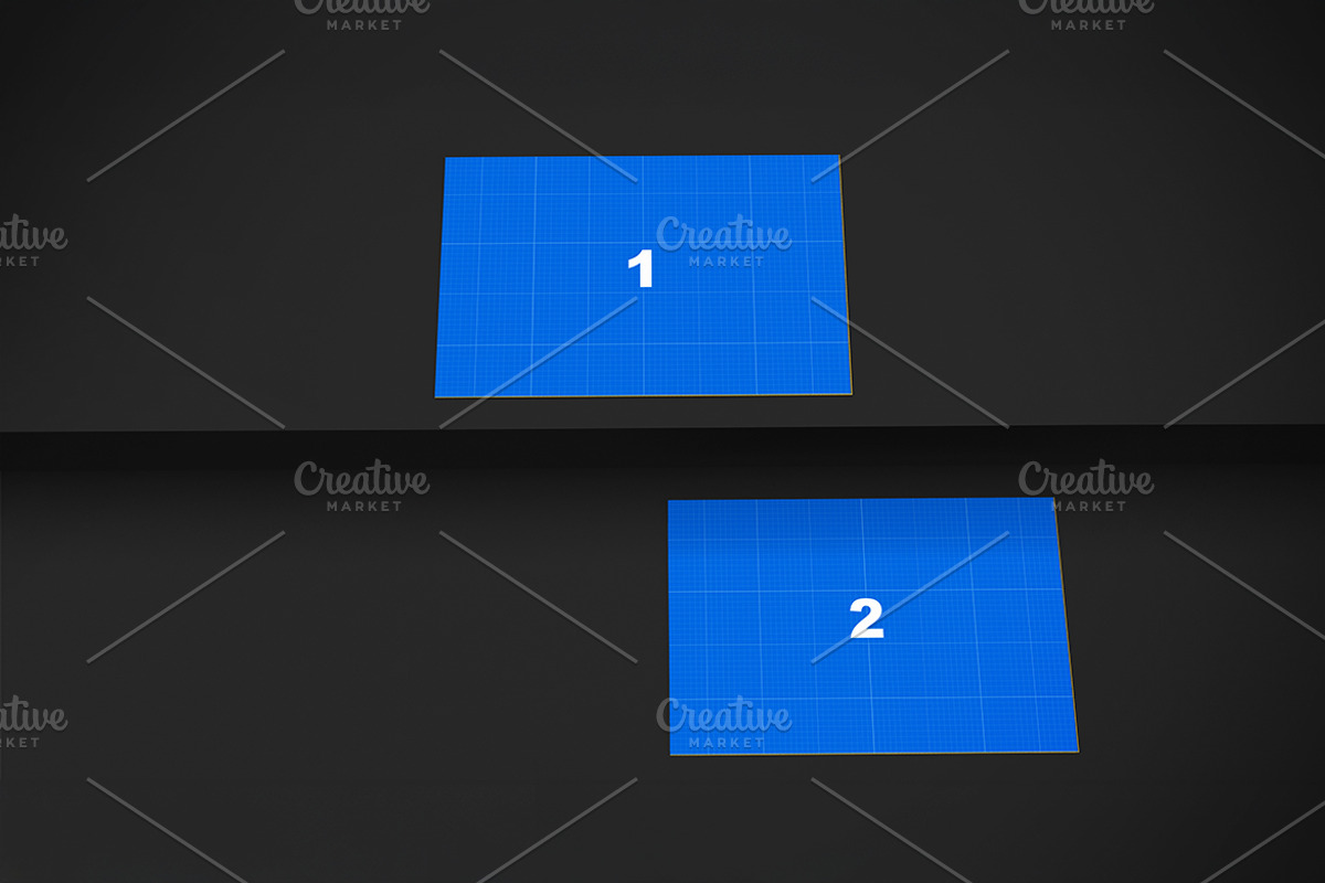 Gold & Dark Business Cards Mockup, an Advertising Mockup by Qaleb Studio