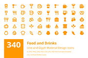 340 Food and Drinks Material Icons, a Solid Icon by Creative Stall (Thumbnail 1 of 7)
