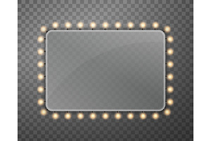 Glowing billboard bulbs banner., a Decorative Illustration by HAPPY VECTOR