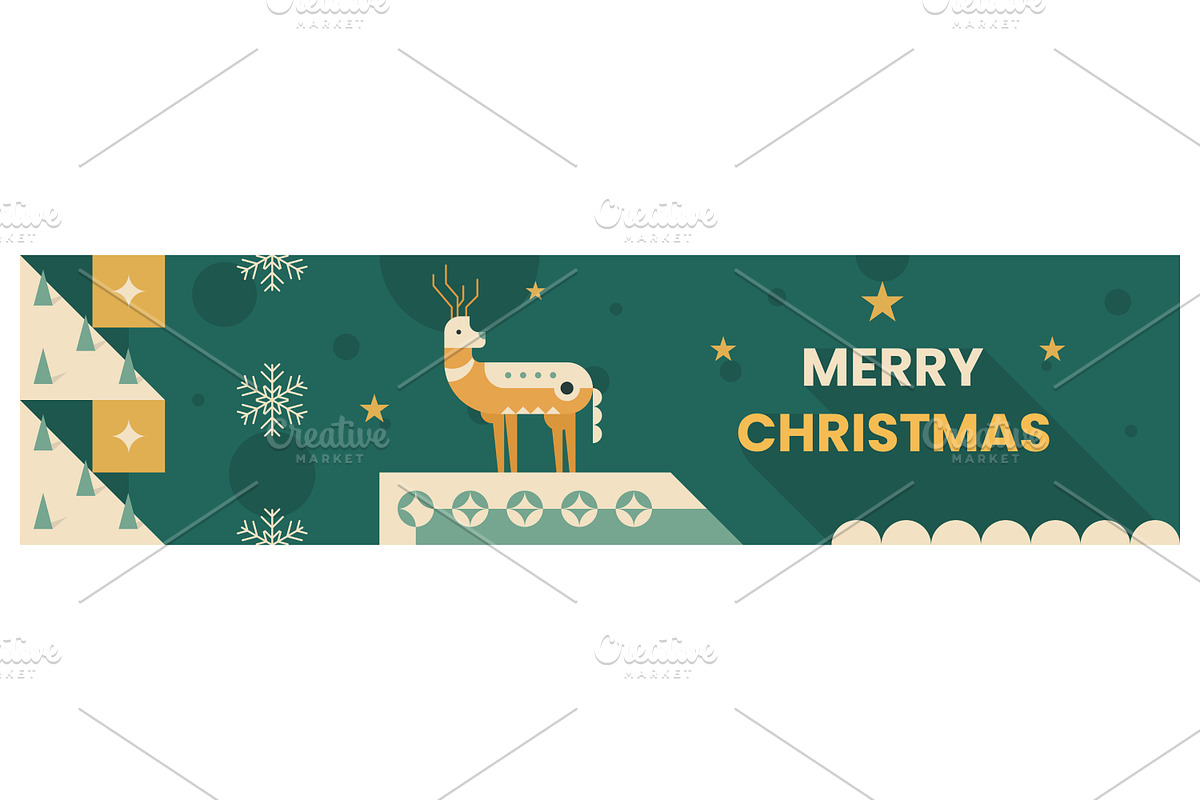Merry Christmas banner, a Decorative Illustration by Creative Backgrounds
