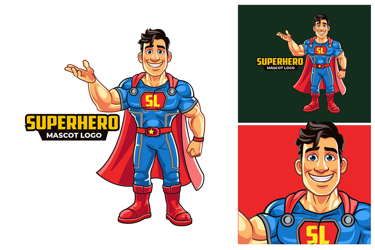 Superhero Mascot Logo, a Branding & Logo Template by Silpin