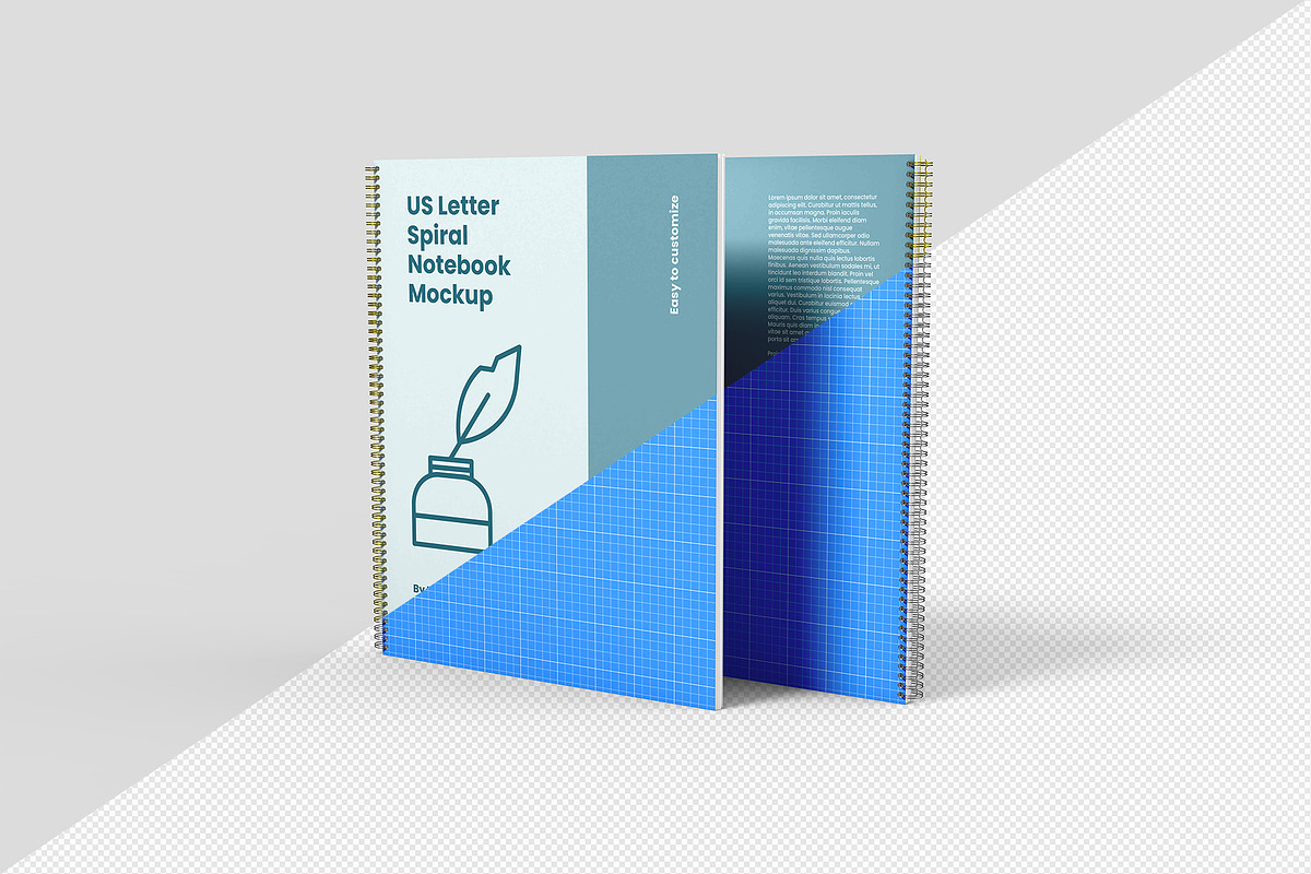 US Letter Spiral Notebook Mockup, a Books & Magazine Mockup by Illusiongraphic (Photo 19 of 32)