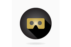 Modern Vector VR Logo in the Circle, an Outline Icon by FineArtStudio