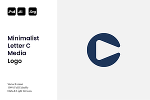 Minimalist Letter C Media Logo, a Branding & Logo Template by Luxury Logos
