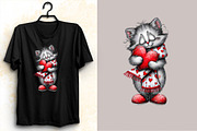 Valentine Cats Clipart, an Illustration by SVGArt (Thumbnail 3 of 7)