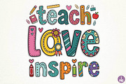Teach Love Inspire Teacher PNG, a Seasonal Illustration by DreamPrint404 (Thumbnail 1 of 6)