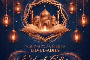 Copper and Navy Eid-ul-Adha Mubarak