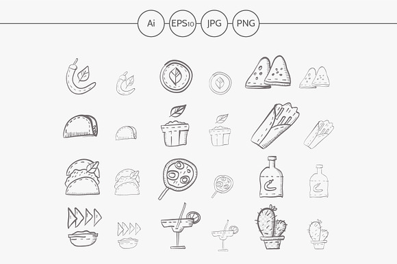 Sketch mexican food vector icon preview 2