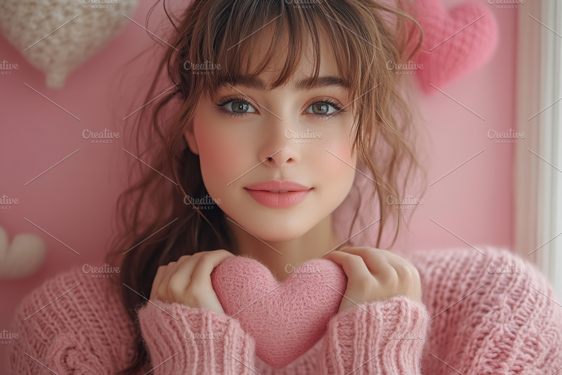 Happy young woman holds in hands paper heart, a Person Photo by AlyaAnd