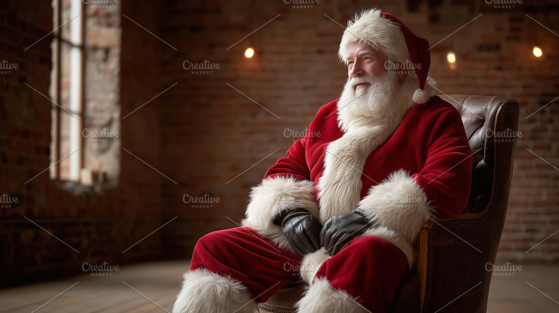 Jolly Santa Claus sitting in a chair, a Holiday Photo by MistyDay