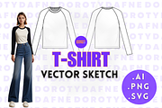 Raglan Long Sleeve T-Shirt, an Apparel Mockup by Doroty Dafne Designs (Thumbnail 1 of 7)