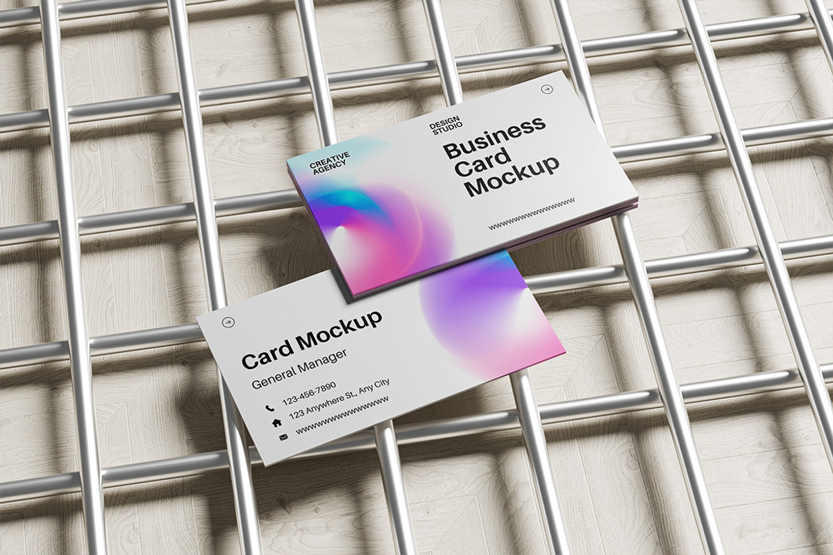 Business Card Design Mockup, an Advertising Mockup by Pikachudesign (Photo 4 of 4)